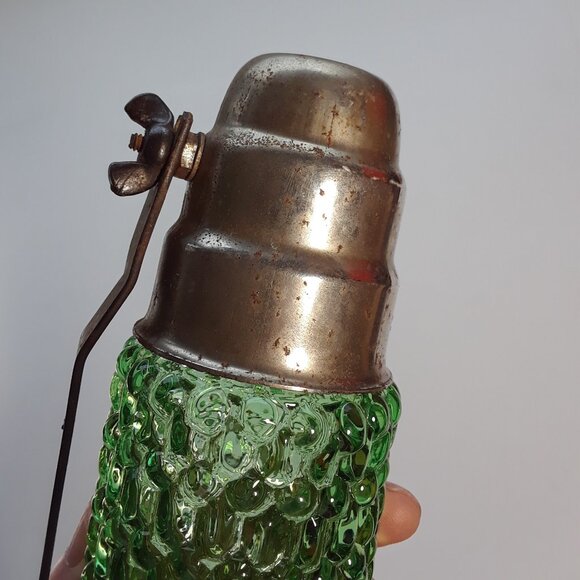 Vintage Art Deco Wall Lamp bullet torpedo glass shade sconce 1930's GREEN - RARE - Picture 9 of 15